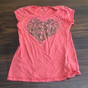 Girls Sparkled Heart TShirt